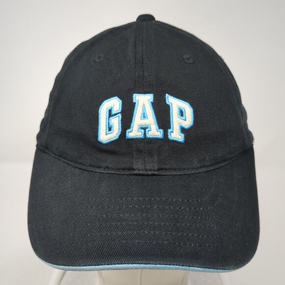 Gap Slideback Baseball Cap Black M Adjustable Embroidered Vented Holes 6 Panel - Picture 2 of 9